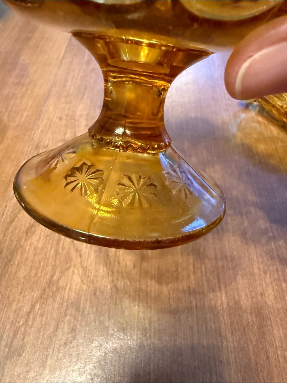 Vintage Moon and stars Amber single horn epergne - Picture 7 of 8